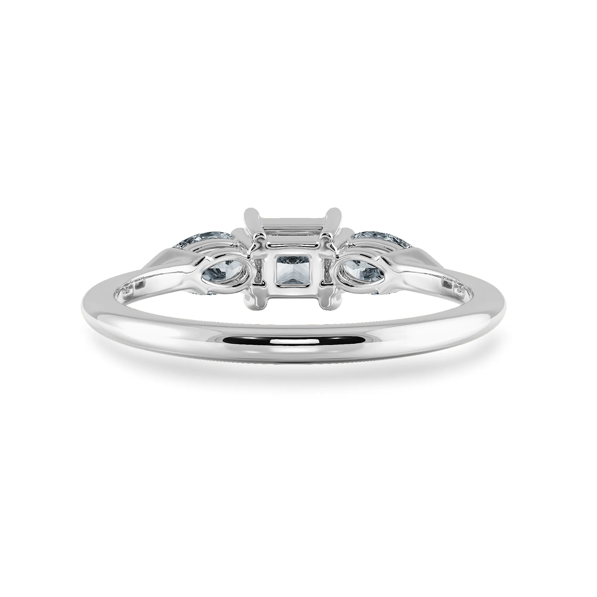 0.20cts Pointer Princess Cut with Pear Cut Diamond Accents Shank Platinum Ring JL PT 2021-C