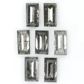 0.72 CT Natural Loose Baguette Shape Diamond Salt And Pepper Baguette Diamond 3.60 MM Natural Black Grey Baguette Rose Cut Diamond QL1491