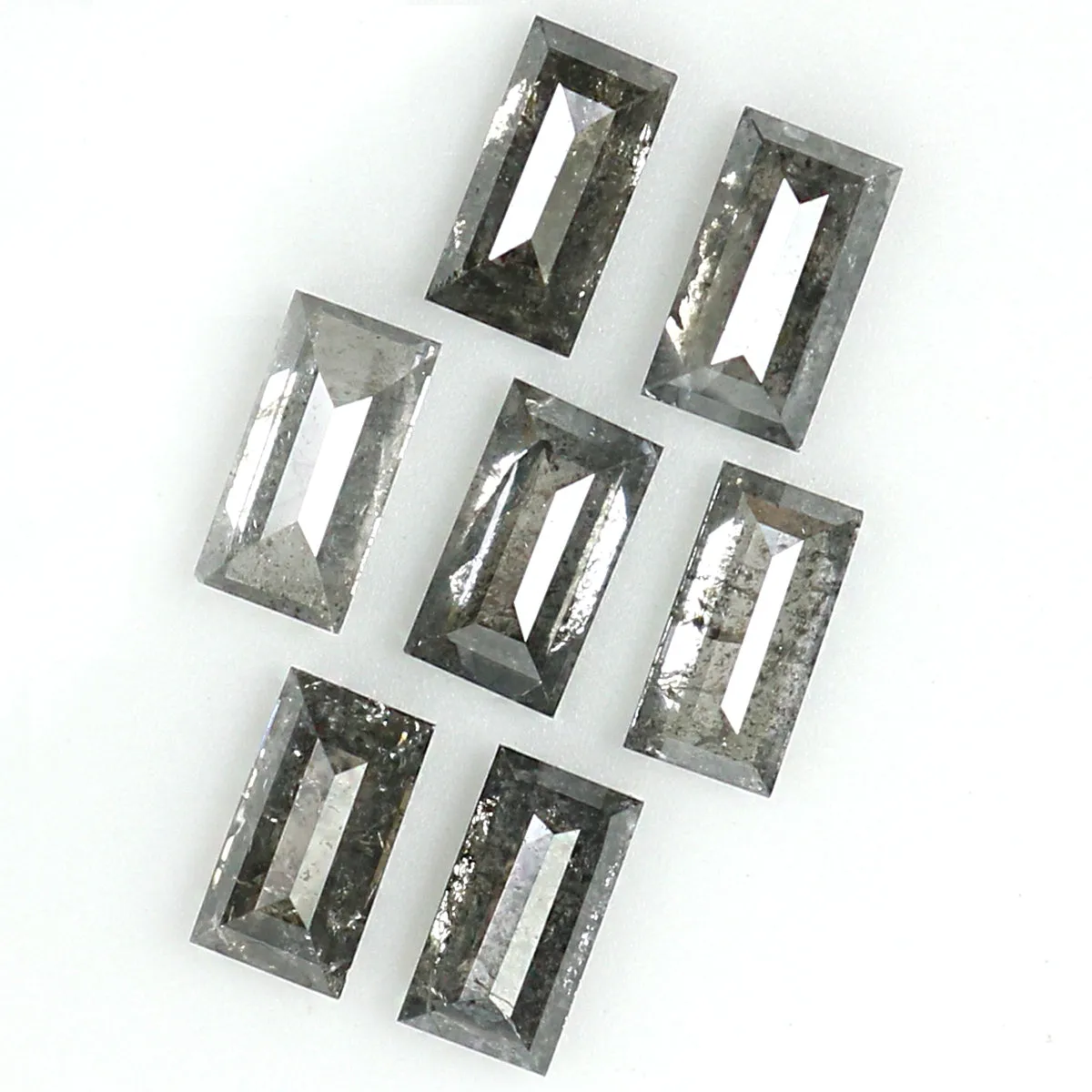 0.72 CT Natural Loose Baguette Shape Diamond Salt And Pepper Baguette Diamond 3.60 MM Natural Black Grey Baguette Rose Cut Diamond QL1491