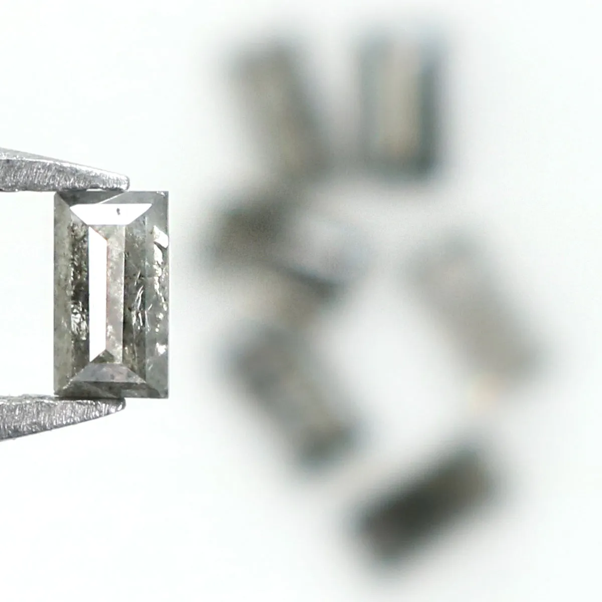 0.72 CT Natural Loose Baguette Shape Diamond Salt And Pepper Baguette Diamond 3.60 MM Natural Black Grey Baguette Rose Cut Diamond QL1491
