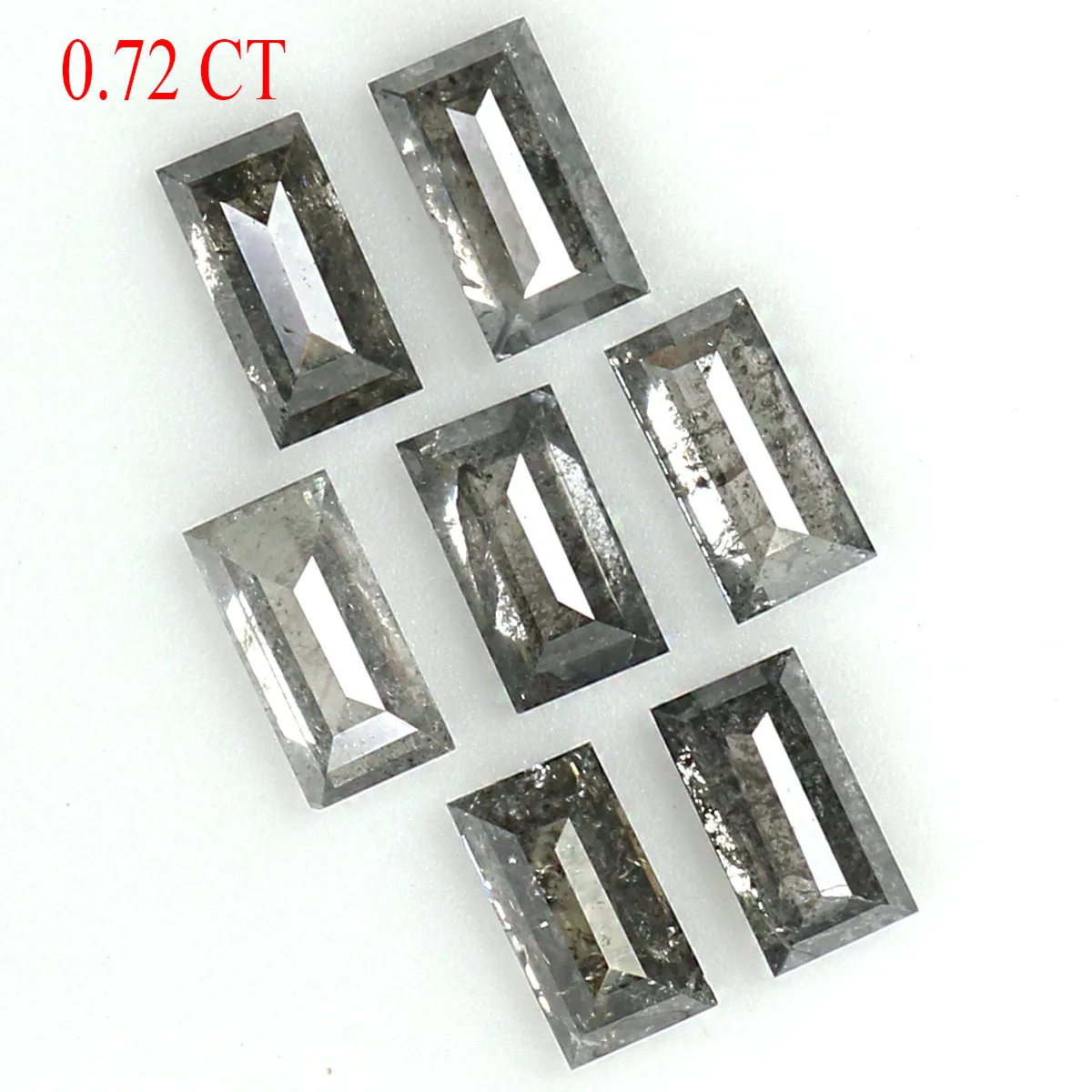 0.72 CT Natural Loose Baguette Shape Diamond Salt And Pepper Baguette Diamond 3.60 MM Natural Black Grey Baguette Rose Cut Diamond QL1491
