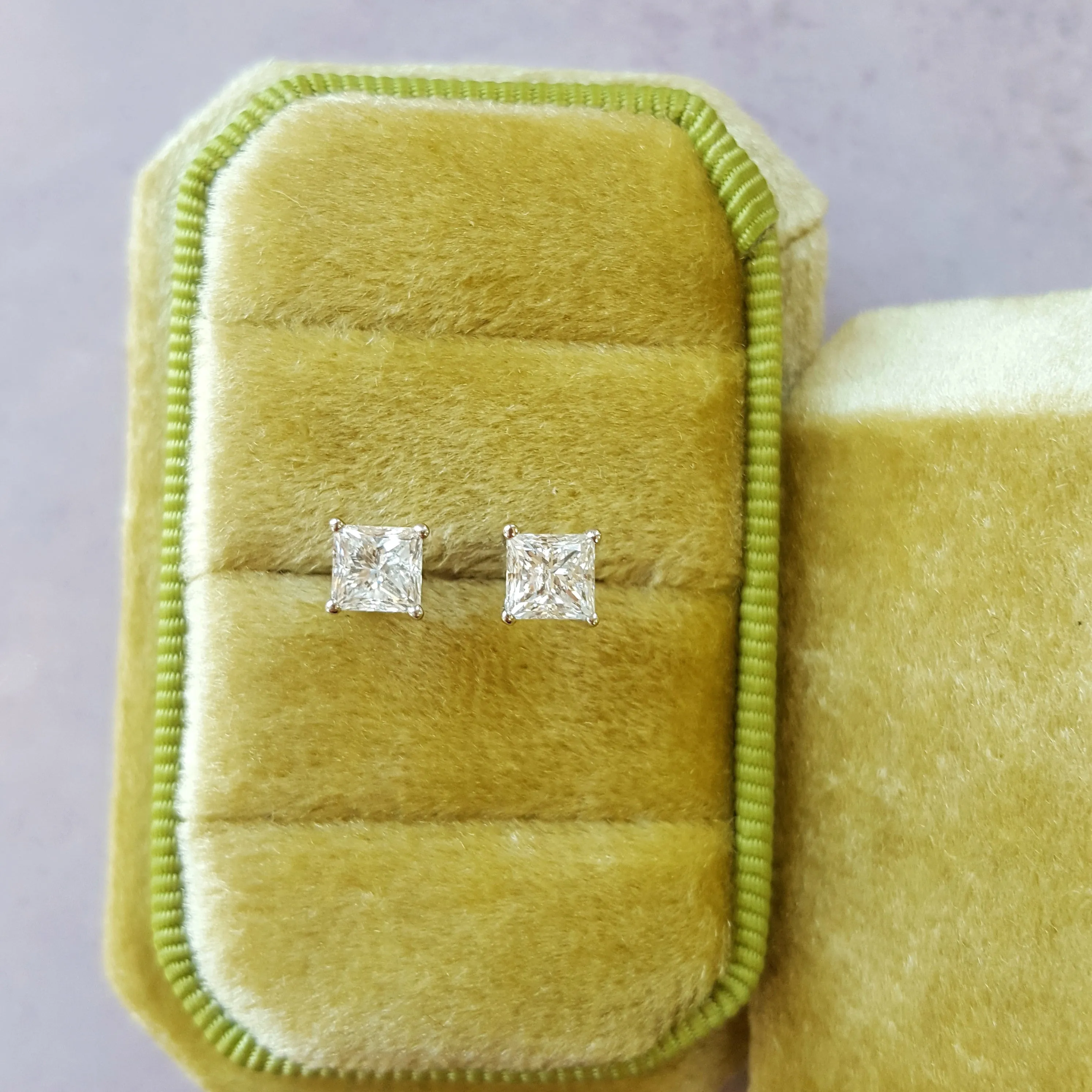 1 Carat Princess Diamond Essential Studs