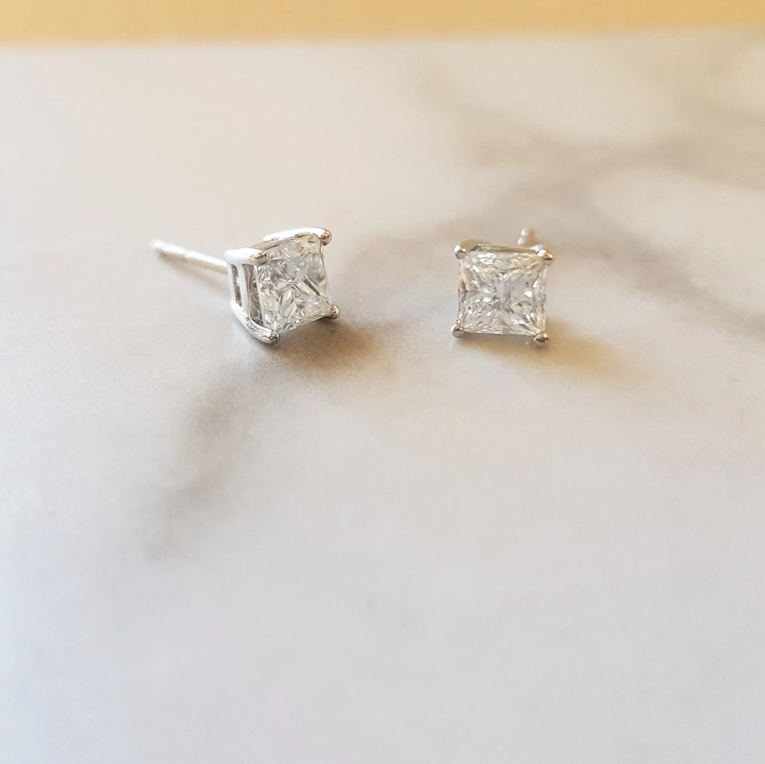 1 Carat Princess Diamond Essential Studs
