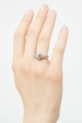 10K White Gold Diamond Halo Ring