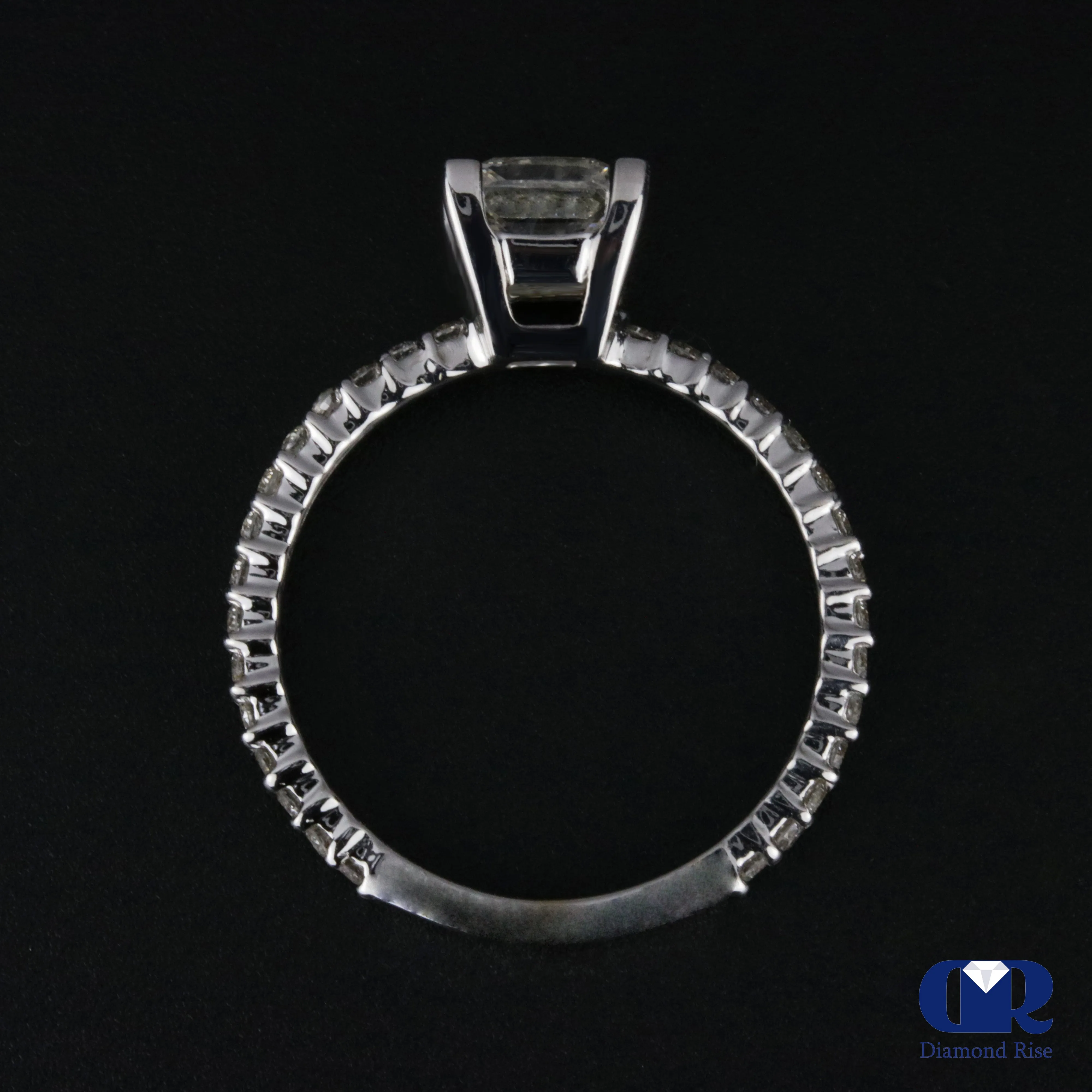 1.40 Carat Princess Cut Diamond Engagement Ring In 14K White Gold