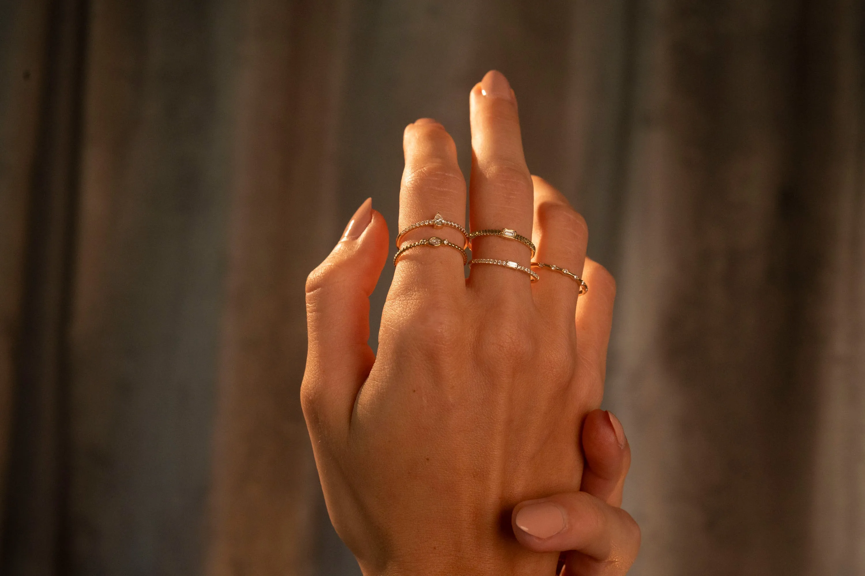 14k Diamond Baguette Pave Ring