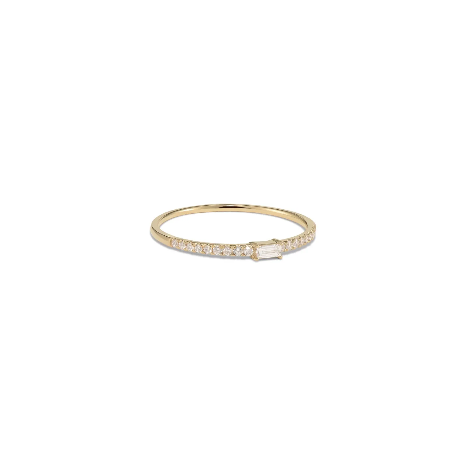 14k Diamond Baguette Pave Ring