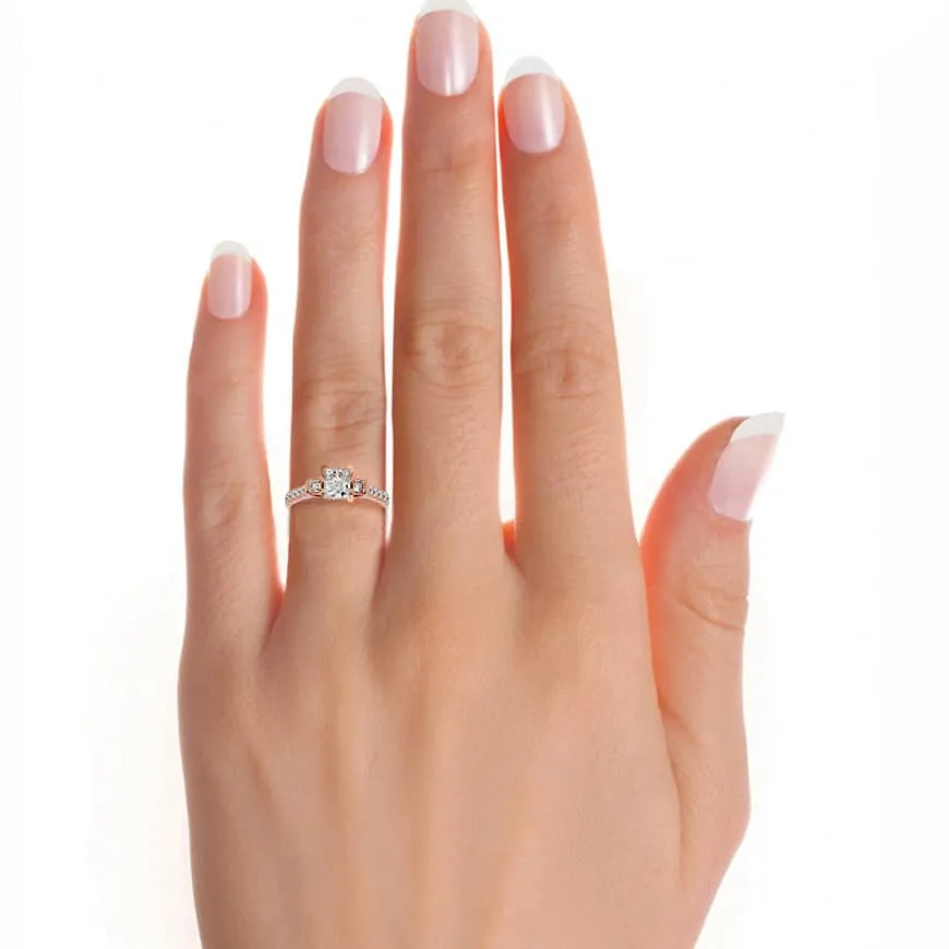 1.72ct Princess Cut 3 Stones Engagement Ring