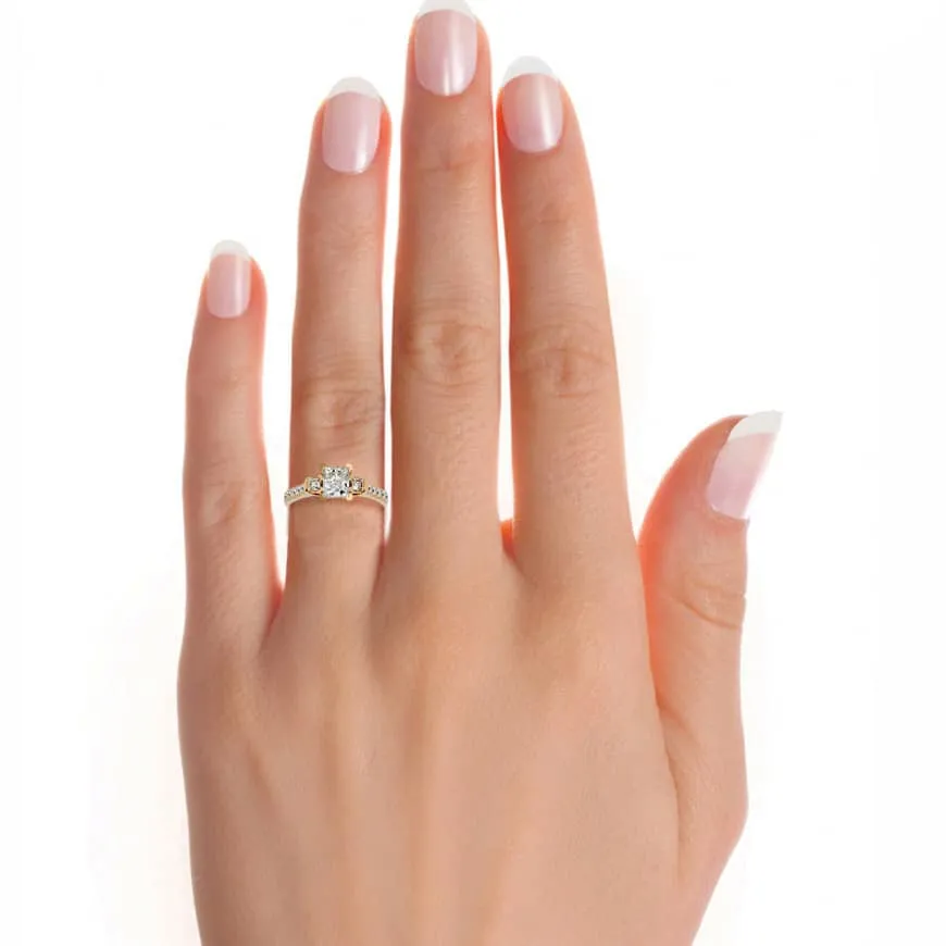1.72ct Princess Cut 3 Stones Engagement Ring
