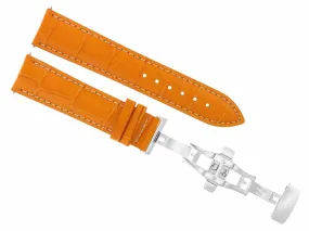 18 MM LEATHER WATCH STRAP BAND DEPLOYMENT CLASP BUCKLE FOR INVICTA WATCH ORANGE