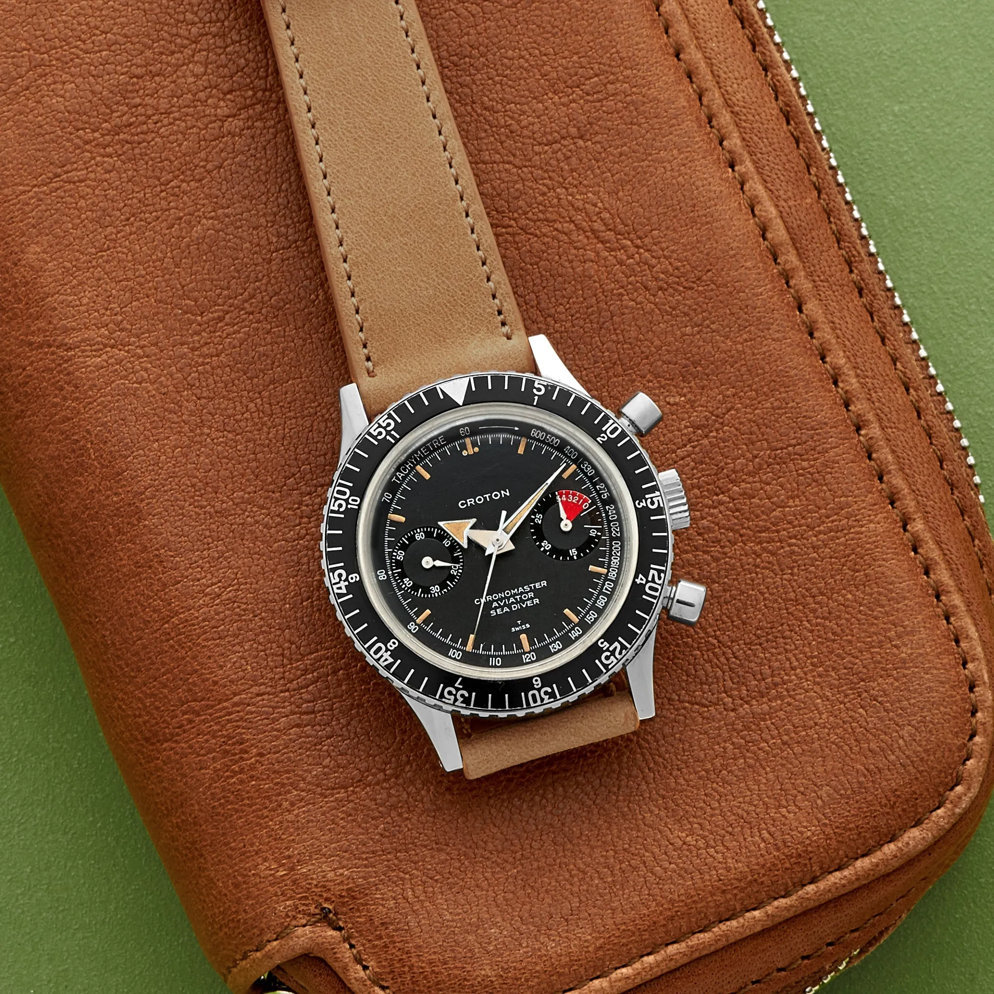 1960s Croton Chronomaster Aviator Sea Diver Ref. 105-9870