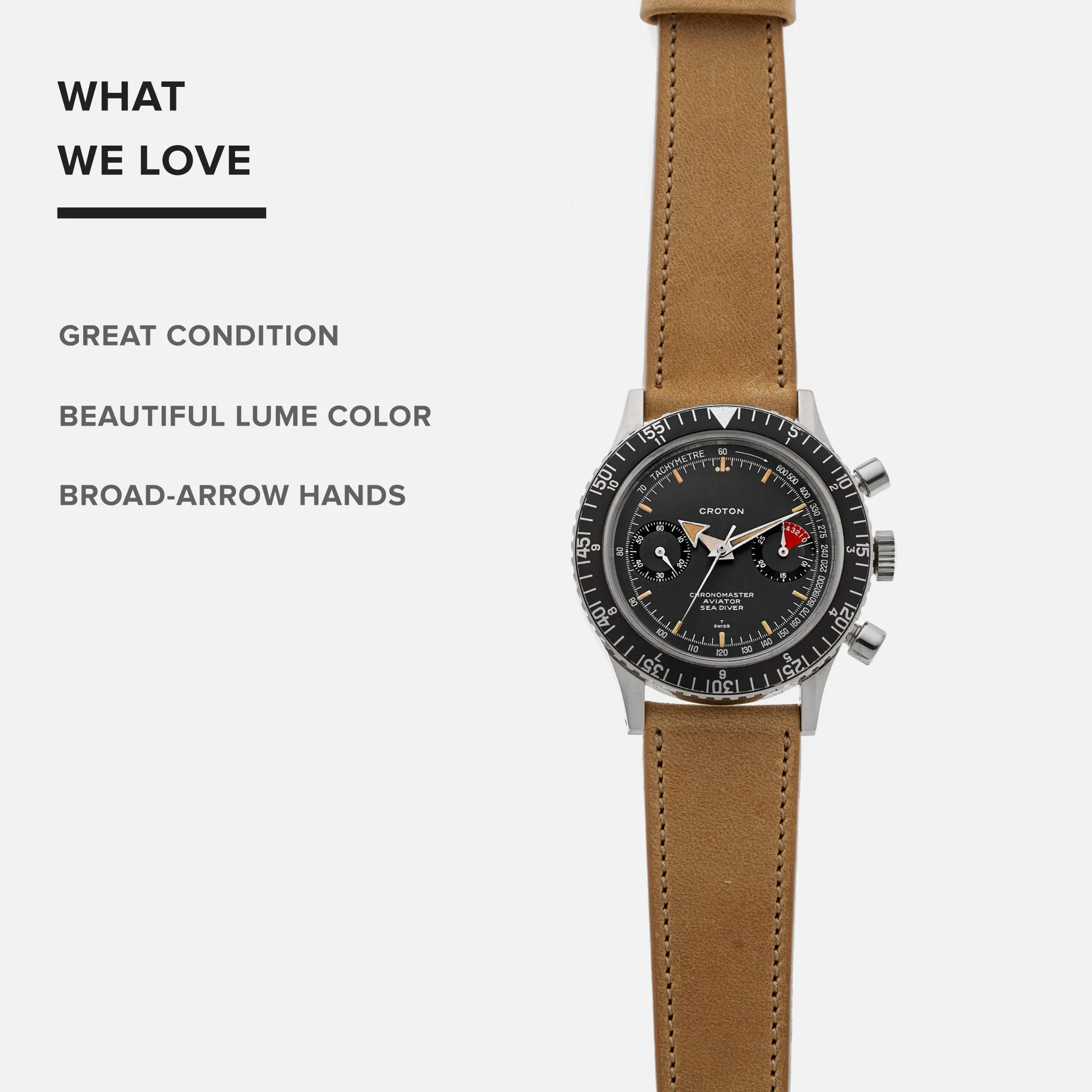 1960s Croton Chronomaster Aviator Sea Diver Ref. 105-9870