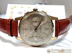1960's Serviced Vintage Cauny Prima Chronograph Watch Gold Plated Landeron 248