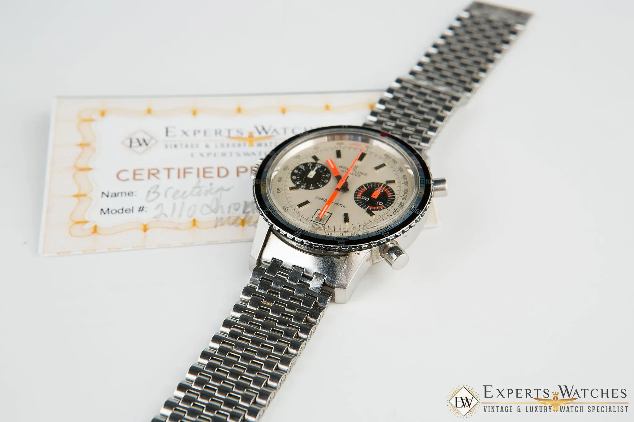 1969 Vintage Breitling Chrono-Matic 2110 Chronograph Cal 11 NSA Bracelet Watch