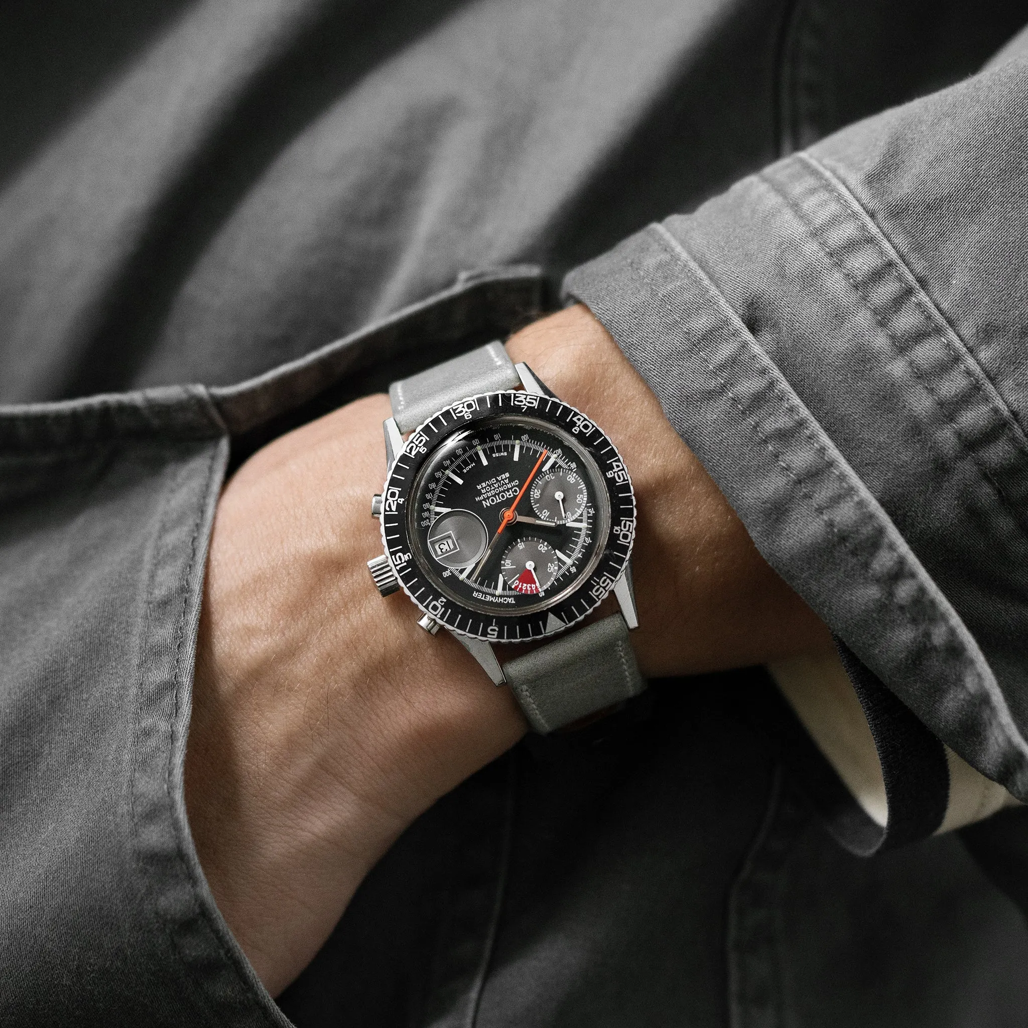 1970s Croton Aviator Sea Diver Chronograph Ref. 394-1