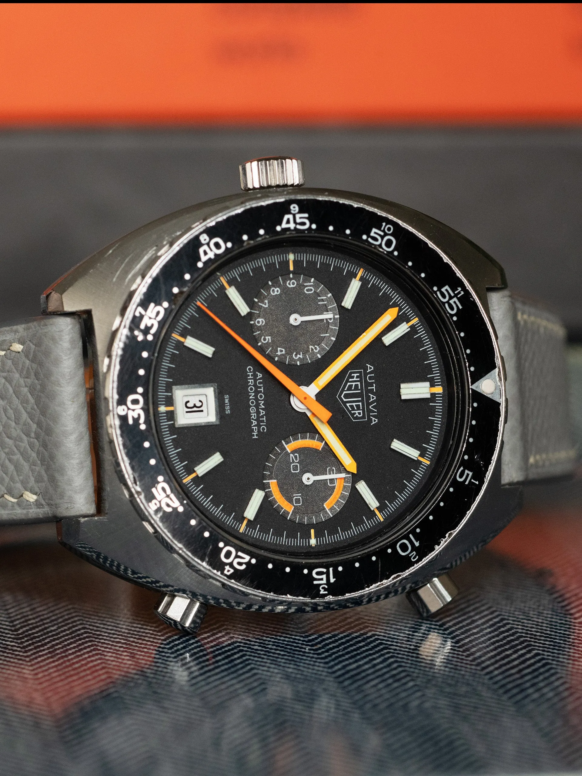 1970s Heuer Autavia Automatic (Ref. 11630MH) "Orange Boy"