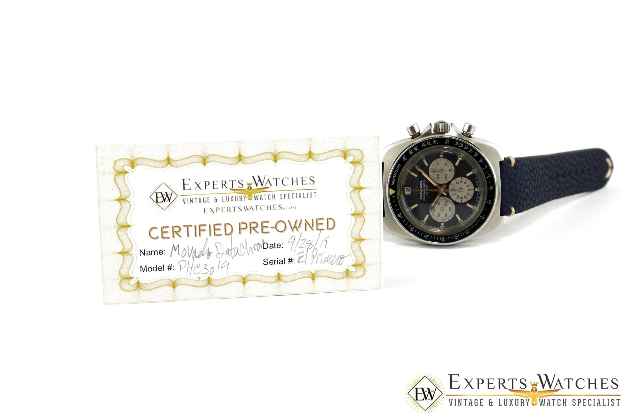 1970's Serviced Vintage Movado DataChron Zenith El Primero PHC 3019 Datron Chronograph Watch