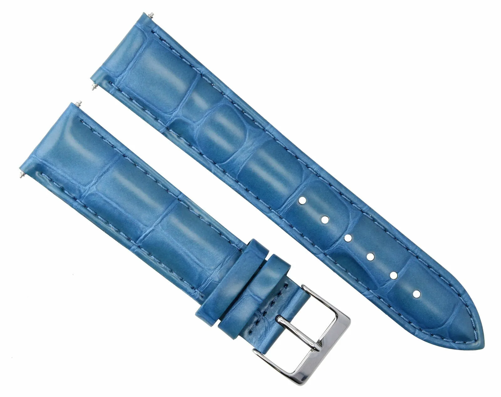 19MM ITALIAN GENUINE LEATHER WATCH BAND STRAP FOR ORIS WATCH LIGHT BLUE