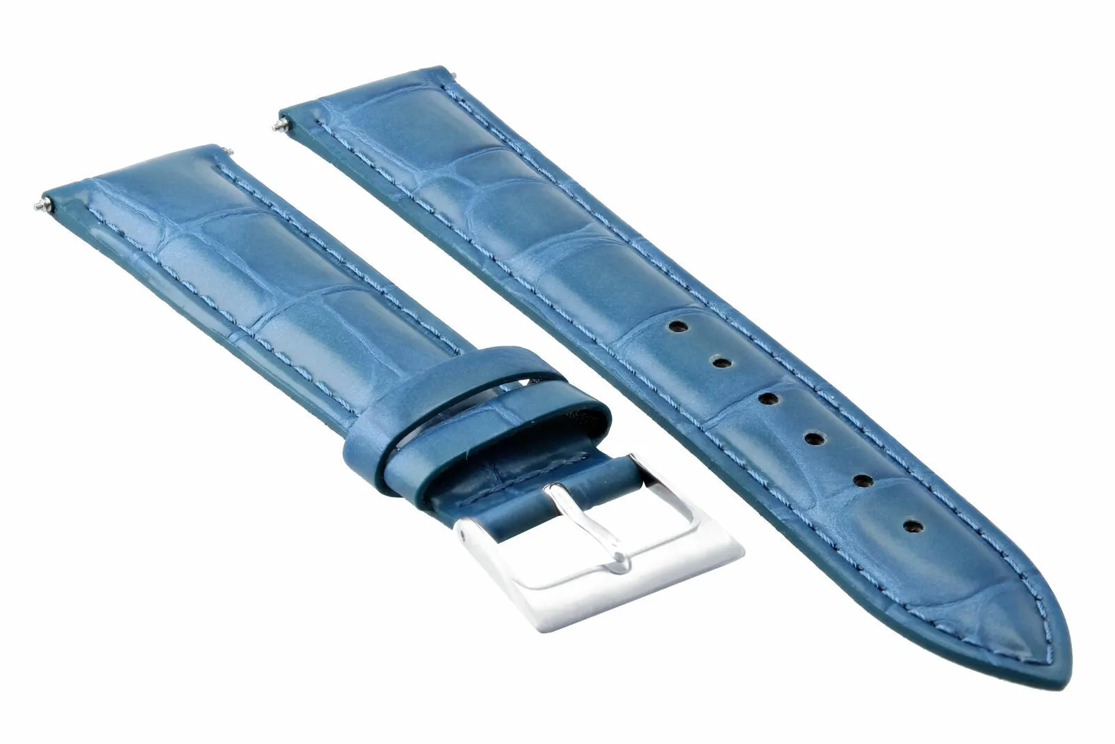 19MM ITALIAN GENUINE LEATHER WATCH BAND STRAP FOR ORIS WATCH LIGHT BLUE