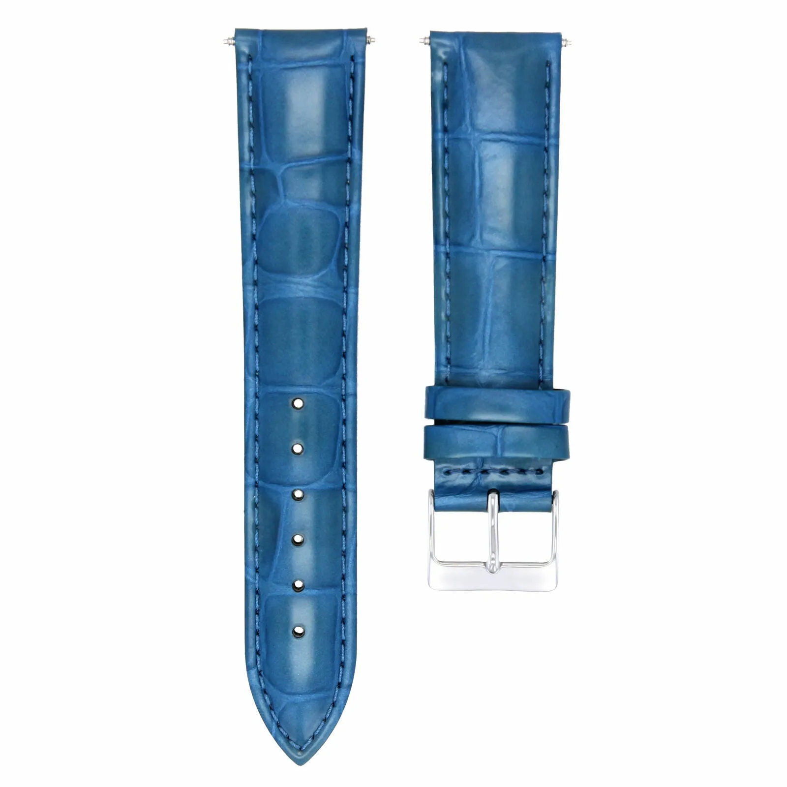 19MM ITALIAN GENUINE LEATHER WATCH BAND STRAP FOR ORIS WATCH LIGHT BLUE