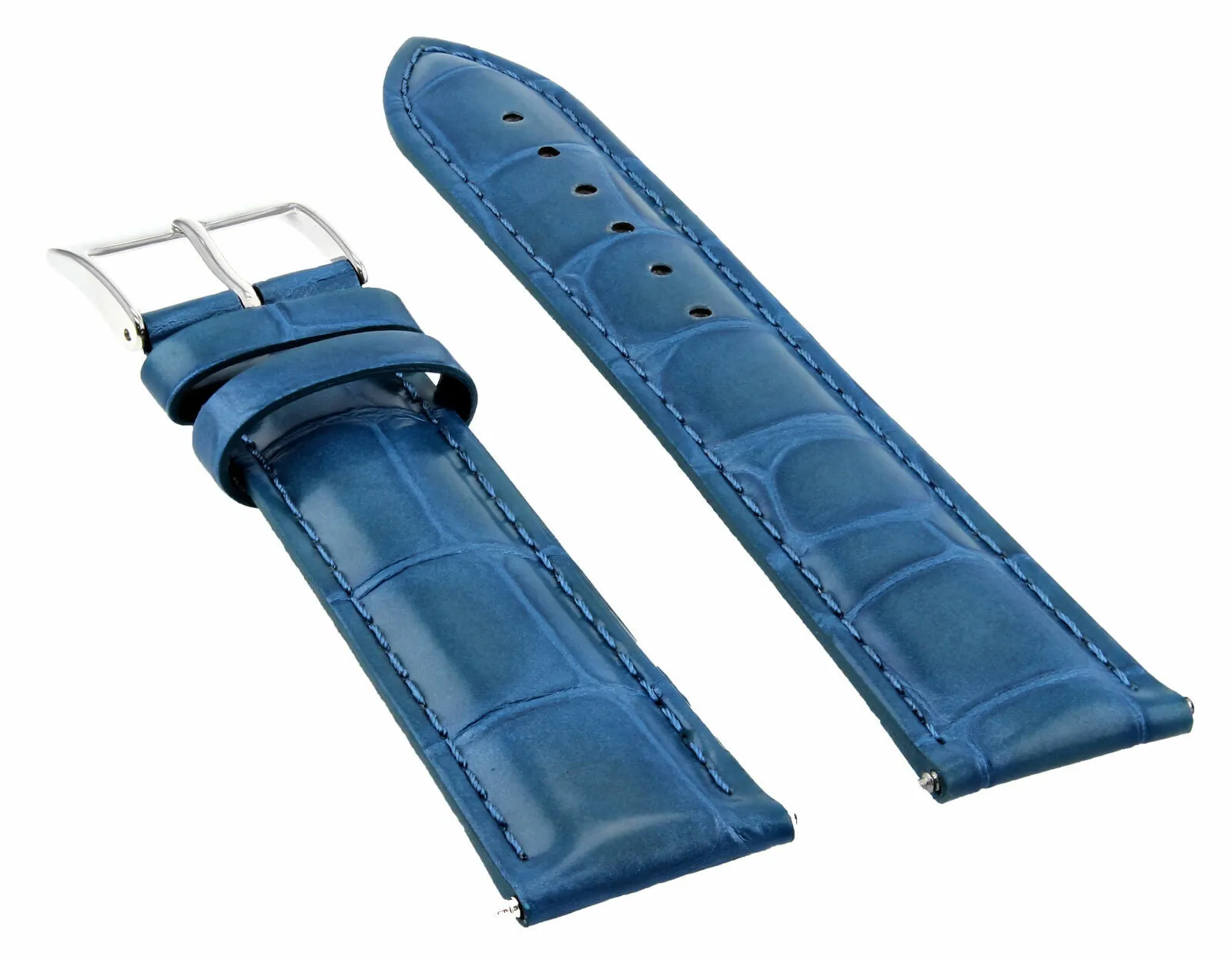 19MM ITALIAN GENUINE LEATHER WATCH BAND STRAP FOR ORIS WATCH LIGHT BLUE