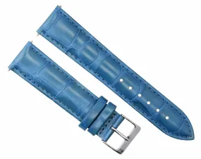 19MM ITALIAN GENUINE LEATHER WATCH BAND STRAP FOR ORIS WATCH LIGHT BLUE