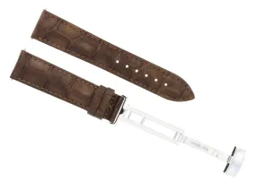 19MM LEATHER WATCH BAND STRAP DEPLOYMENT CLASP BUCKLE FOR INVICTA WATCH L/BROWN