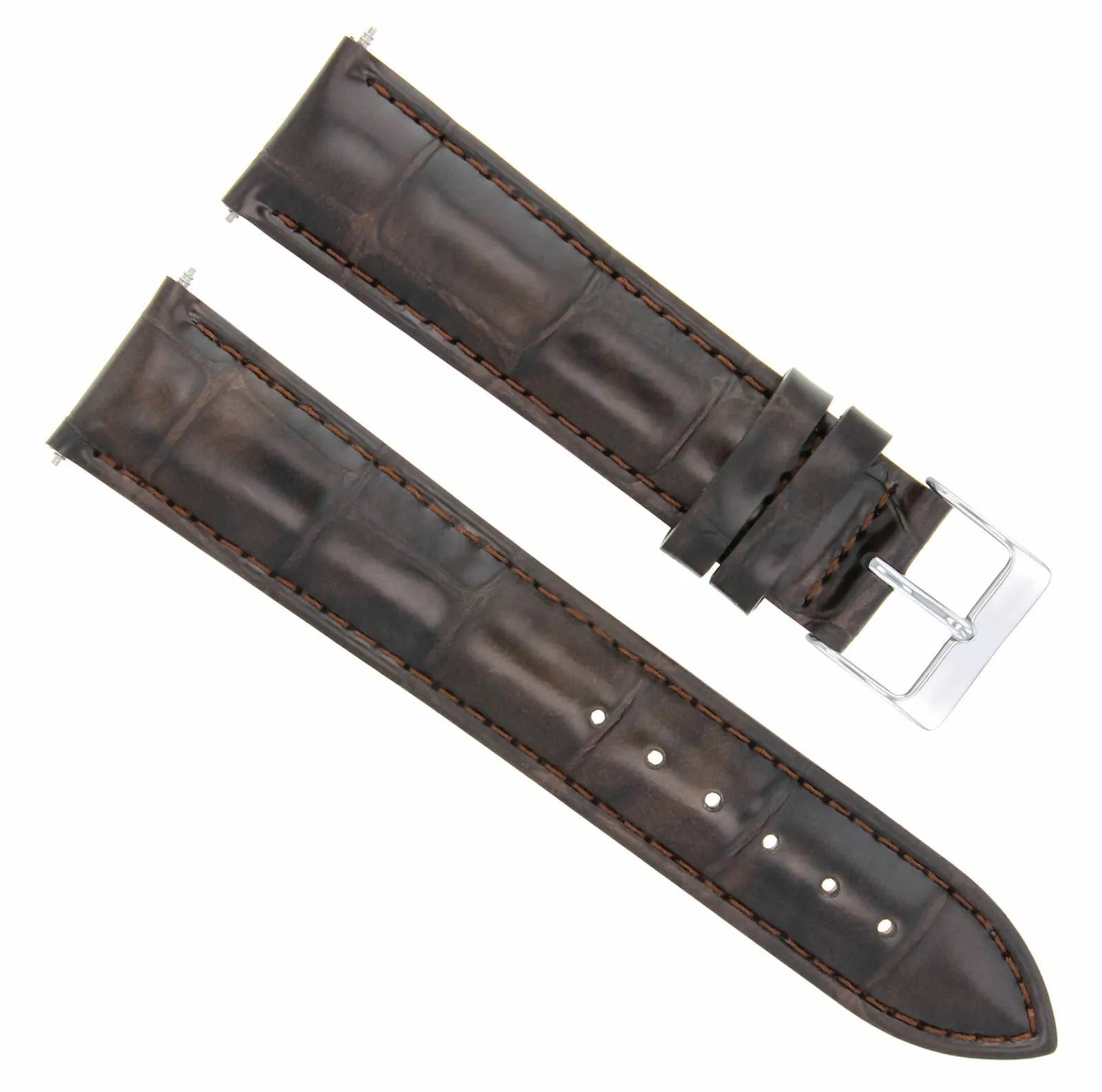 19MM LEATHER WATCH STRAP BAND FOR 34MM MENS ROLEX DATE 5700 5701 1400 DARK BROWN