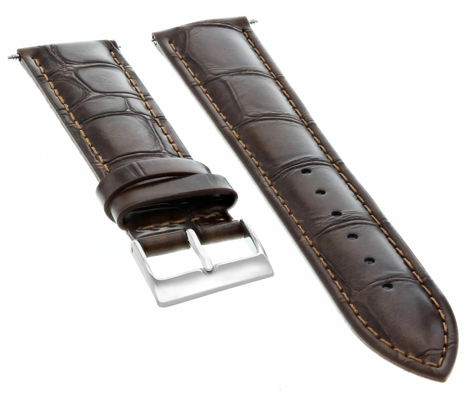 19MM LEATHER WATCH STRAP BAND FOR 34MM MENS ROLEX DATE 5700 5701 1400 DARK BROWN