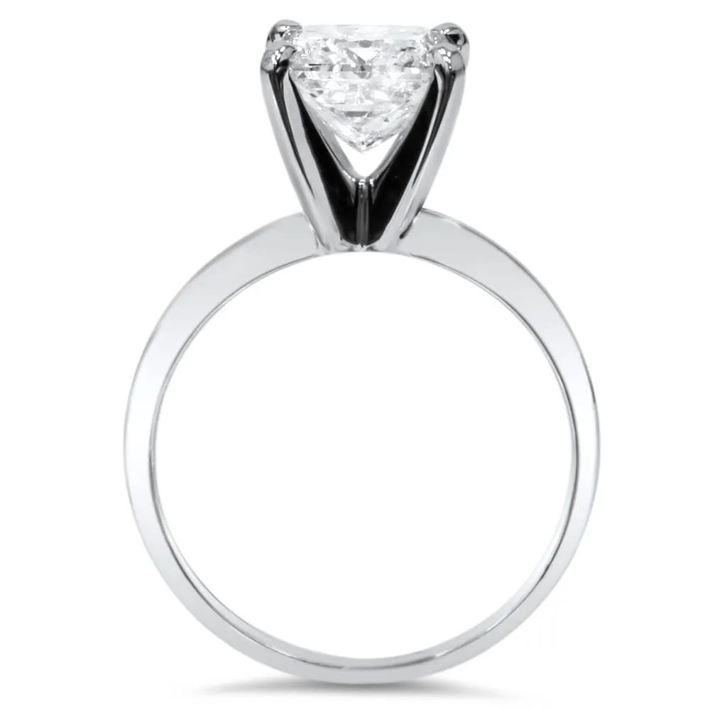 1ct Solitaire Princess Cut Diamond Engagement Ring 14K White Gold