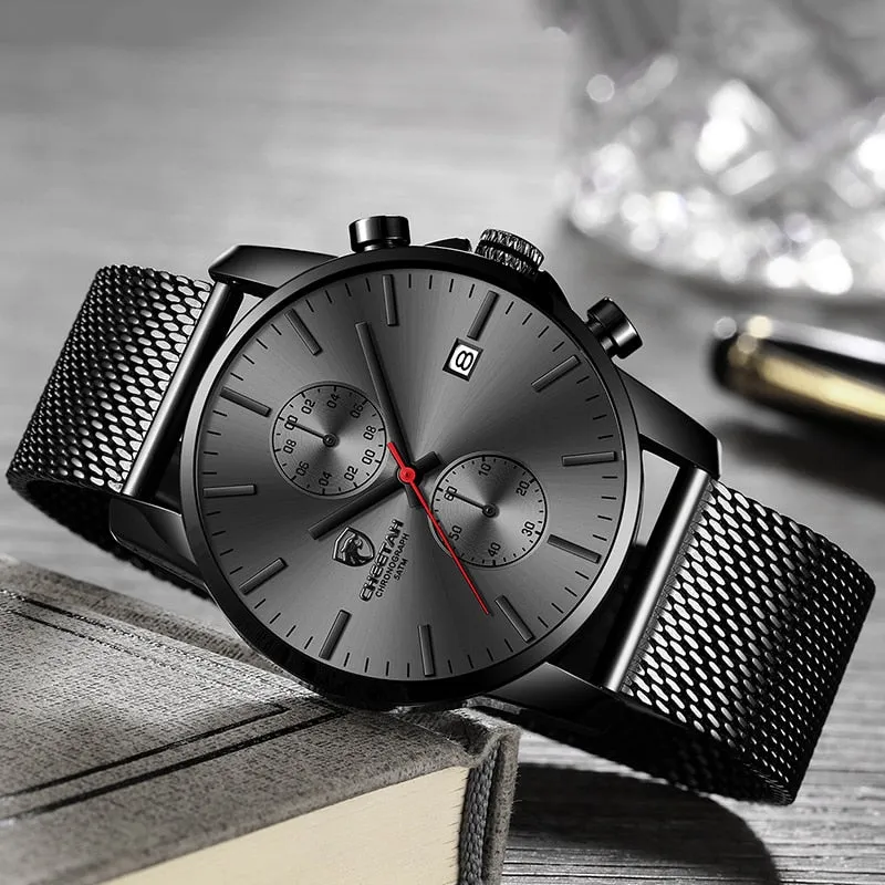 2019 Men Watch CHEETAH Brand Fashion Sports Quartz Watches Mens Leather Waterproof Chronograph Clock Business Relogio Masculino