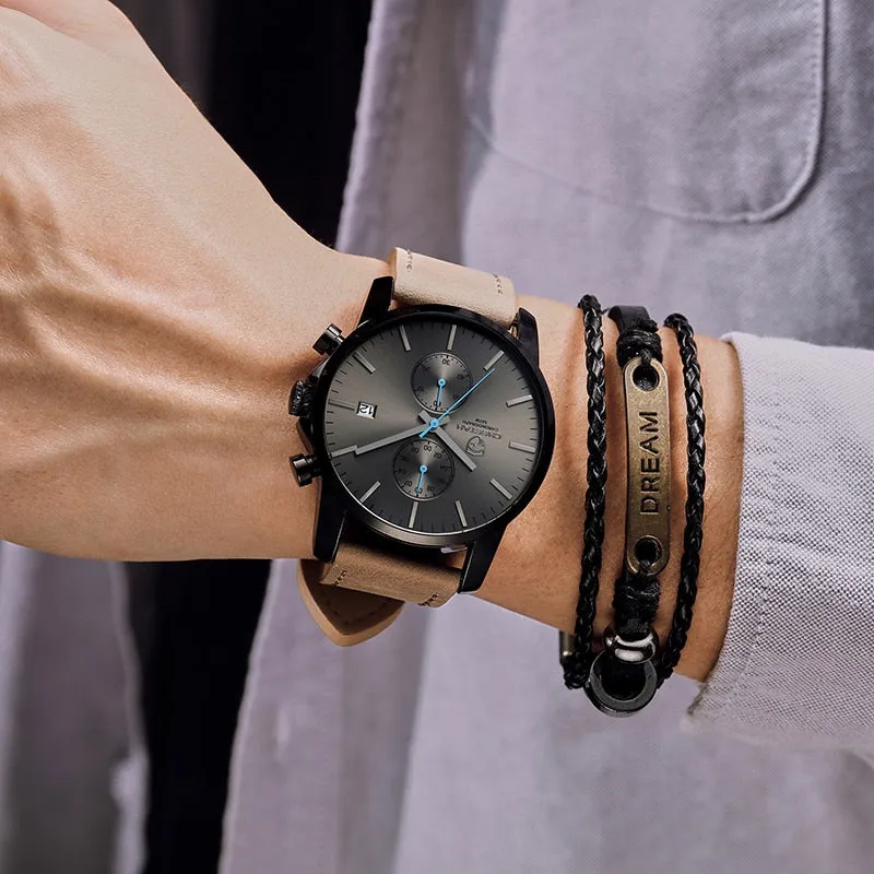 2019 Men Watch CHEETAH Brand Fashion Sports Quartz Watches Mens Leather Waterproof Chronograph Clock Business Relogio Masculino