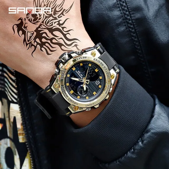 2019 New SANDA 739 Multifunction Sports Men's Watches Top Brand Luxury Military Quartz Watch Men Waterproof relogio masculino