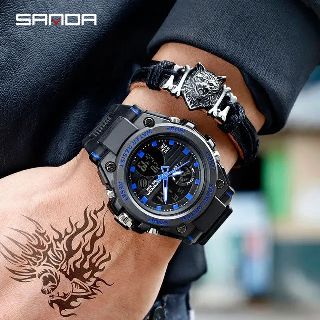 2019 New SANDA 739 Multifunction Sports Men's Watches Top Brand Luxury Military Quartz Watch Men Waterproof relogio masculino