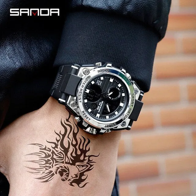 2019 New SANDA 739 Multifunction Sports Men's Watches Top Brand Luxury Military Quartz Watch Men Waterproof relogio masculino