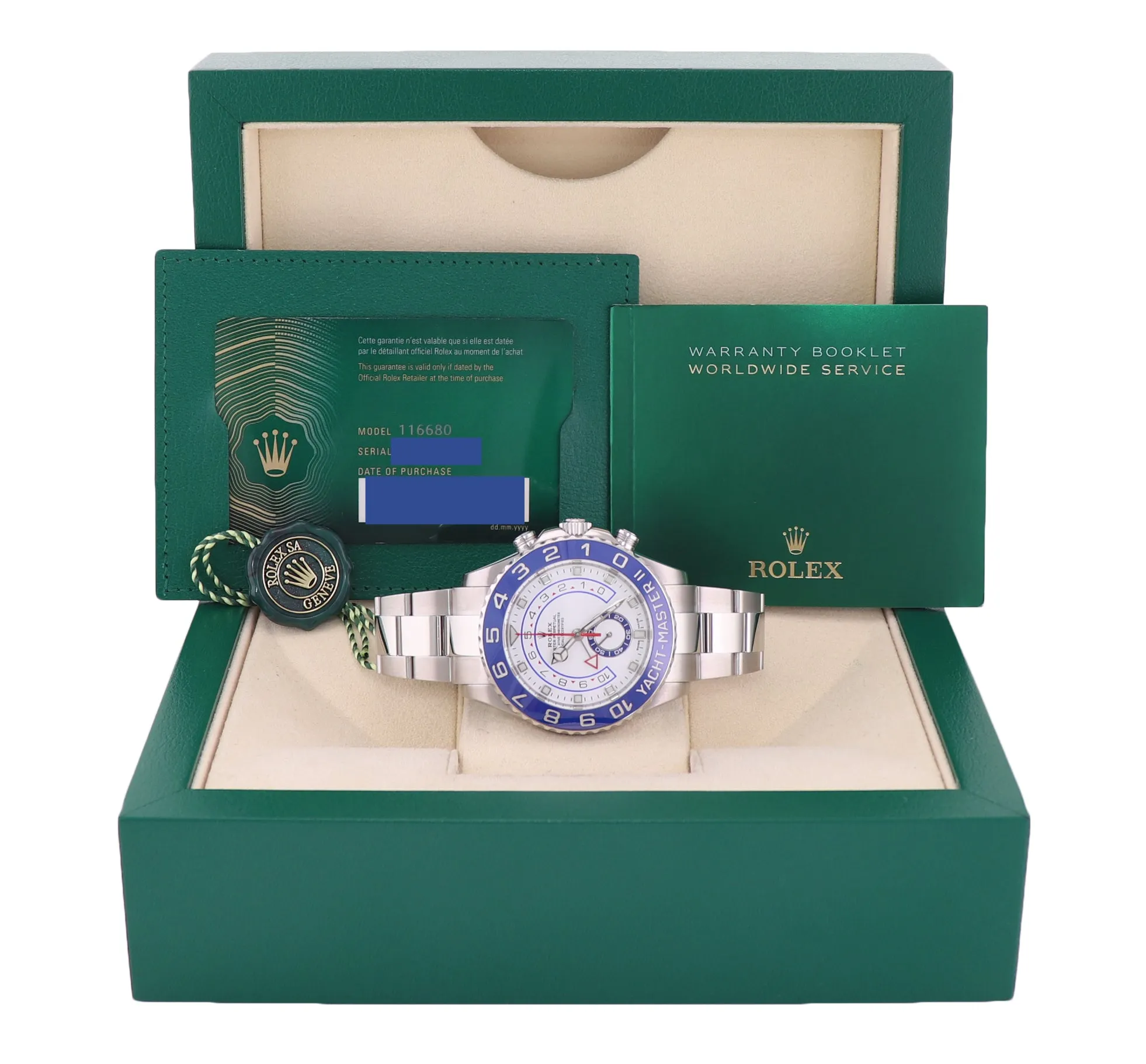 2021 NEW PAPERS Rolex Yacht-Master 2 NEW MERC HANDS Steel Blue 116680 Watch