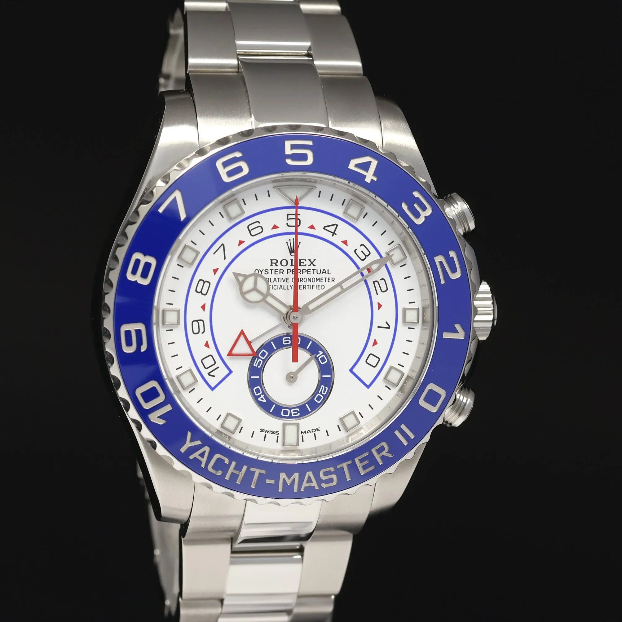 2022 MINT Rolex Yacht-Master 2 MERC HANDS Steel Blue 116680 Watch Box