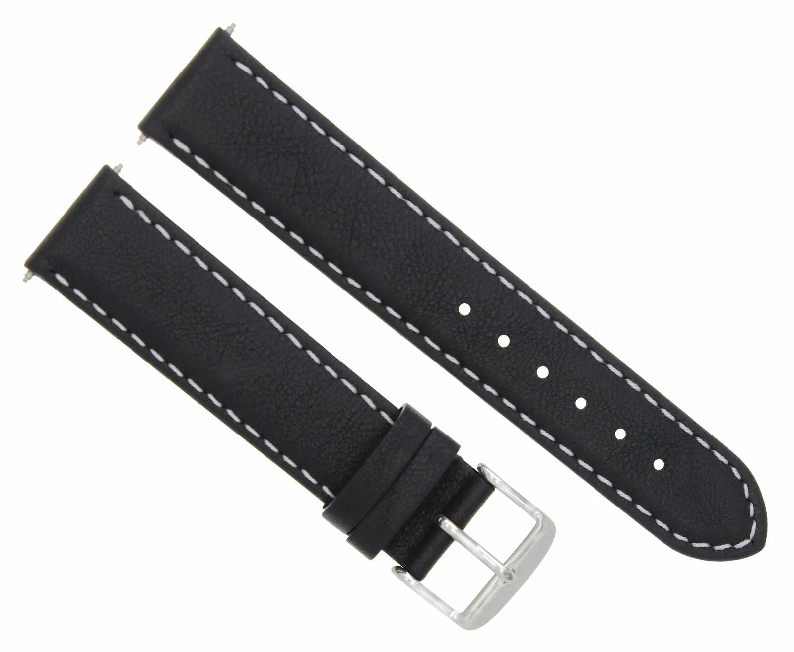 20MM GENUINE SMOOTH LEATHER PLANET OCEAN BAND STRAP FOR OMEGA SEAMASTER BLACK WS