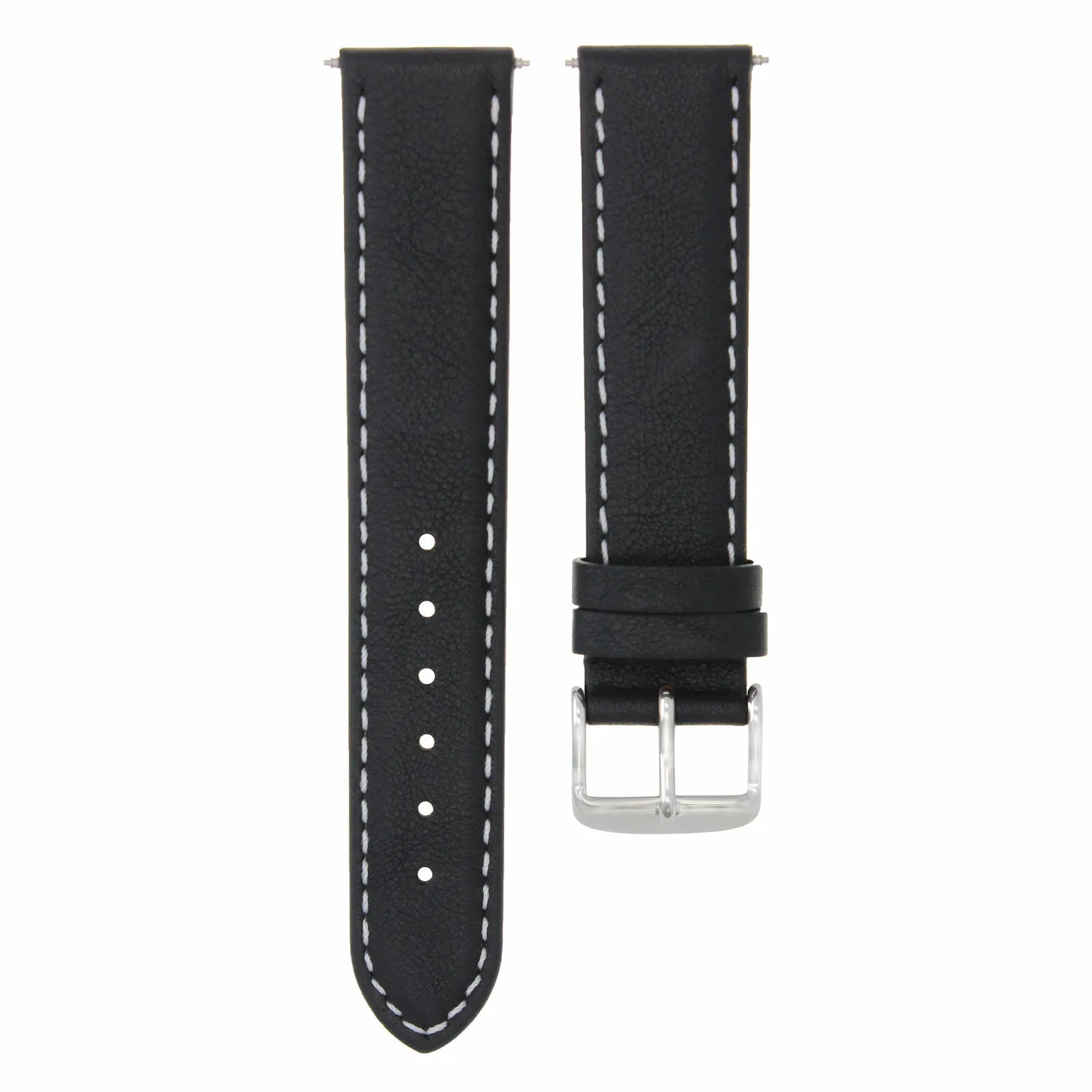 20MM GENUINE SMOOTH LEATHER PLANET OCEAN BAND STRAP FOR OMEGA SEAMASTER BLACK WS