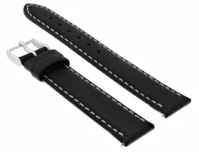 20MM GENUINE SMOOTH LEATHER PLANET OCEAN BAND STRAP FOR OMEGA SEAMASTER BLACK WS