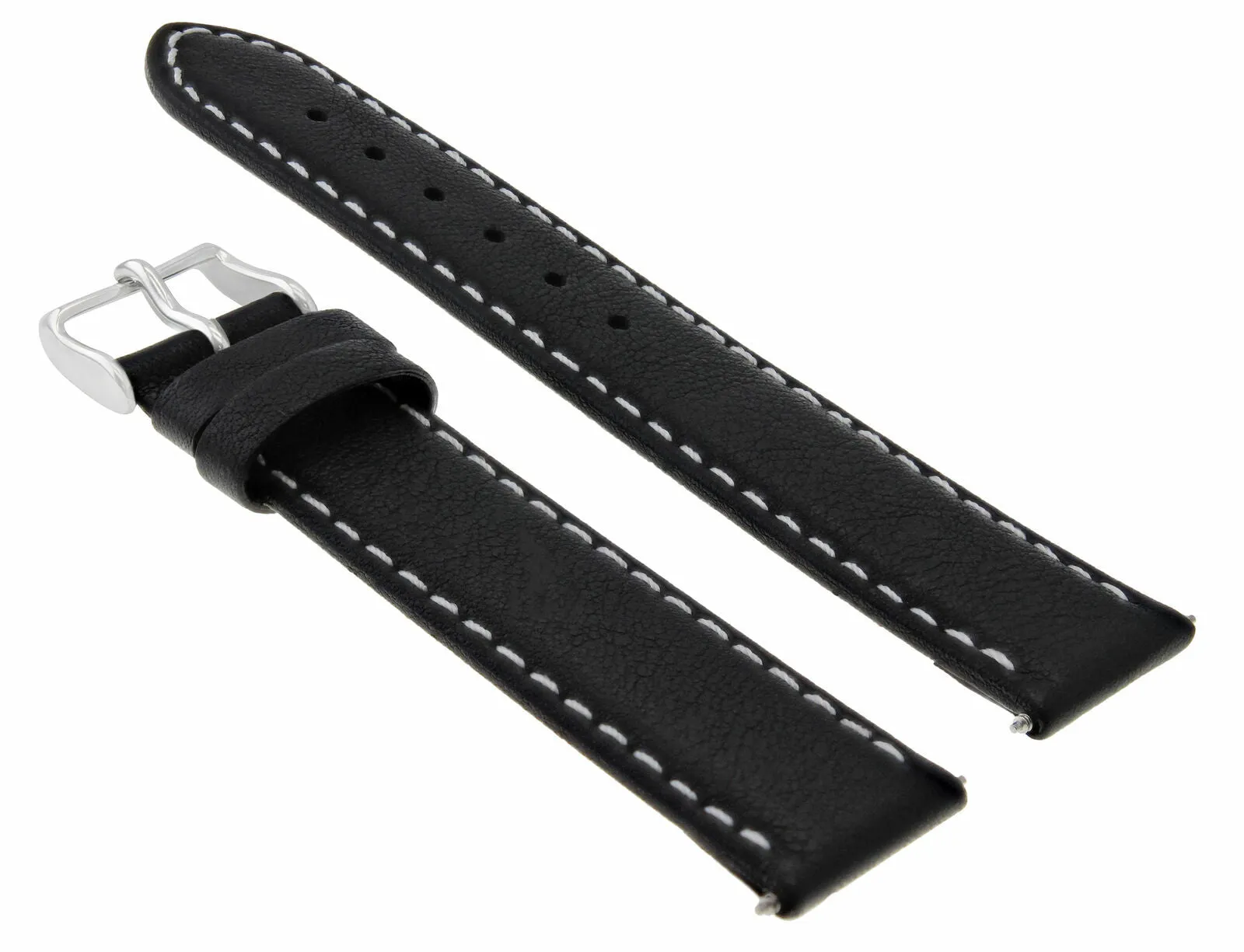 20MM GENUINE SMOOTH LEATHER PLANET OCEAN BAND STRAP FOR OMEGA SEAMASTER BLACK WS