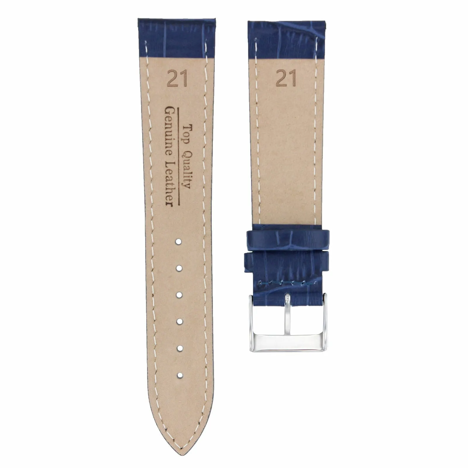21MM LEATHER WATCH BAND STRAP FOR TISSOT PRC200 SEASTAR 100 CLASSIC WATCH BLUE