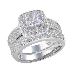2.26 Ct Princess Cut Created Diamond Engagement Ring Bridal Set
