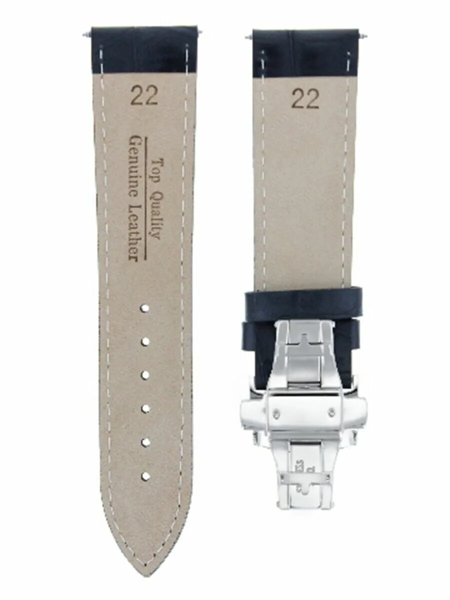 22MM LEATHER WATCH BAND STRAP FOR INVICTA SIGNATURE II 7282 7345 WATCH BLACK WS