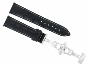 22MM LEATHER WATCH BAND STRAP FOR INVICTA SIGNATURE II 7282 7345 WATCH BLACK WS