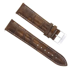 22MM LEATHER WATCH BAND STRAP FOR TAG HEUER CARRERA MONACO LIGHT BROWN WHITE ST
