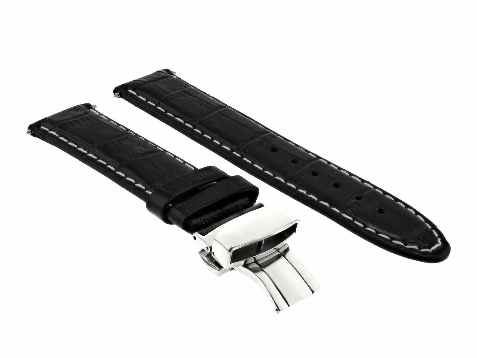 22MM LEATHER WATCH STRAP BAND FOR PAM 0392 PANERAI LUMINOR MARINA 1950 BLACK WS