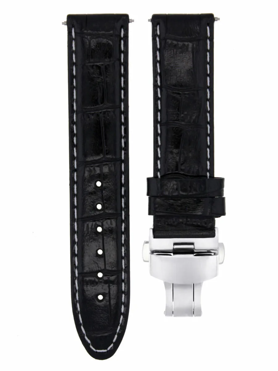 22MM LEATHER WATCH STRAP BAND FOR PAM 0392 PANERAI LUMINOR MARINA 1950 BLACK WS