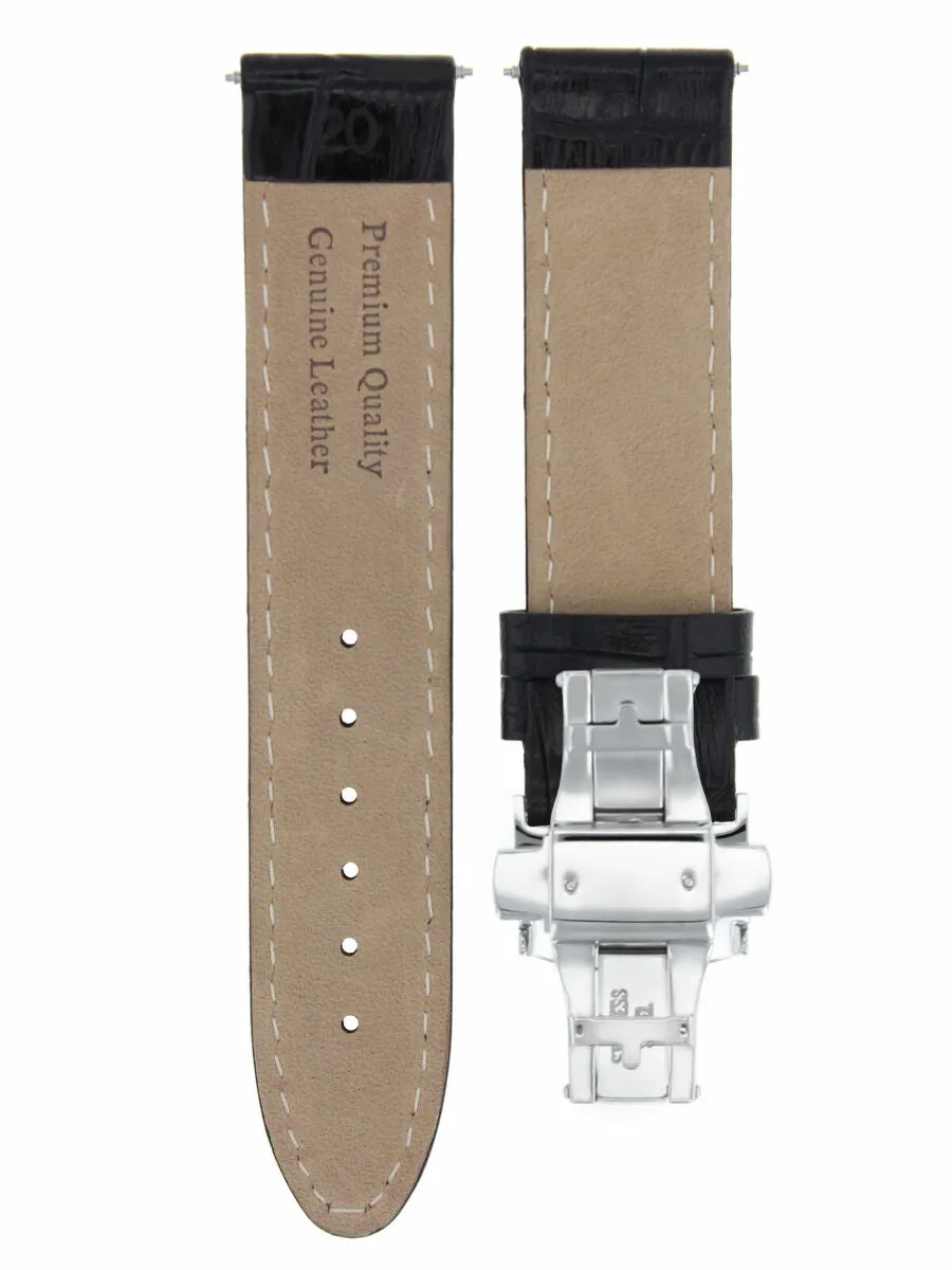 22MM LEATHER WATCH STRAP BAND FOR PAM 0392 PANERAI LUMINOR MARINA 1950 BLACK WS
