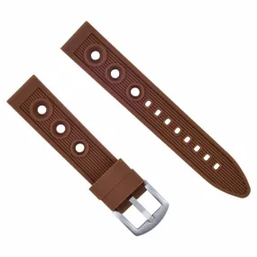 22MM RUBBER DIVER BAND STRAP FOR 45MM OMEGA SEAMASTER PLANET OCEAN BROWN TOP QTY
